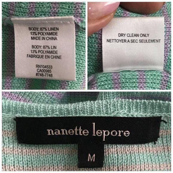 Nanette Lepore Heartbeat Striped Knit Short Sleeve Dress , Size M, blue, green - Picture 6 of 7